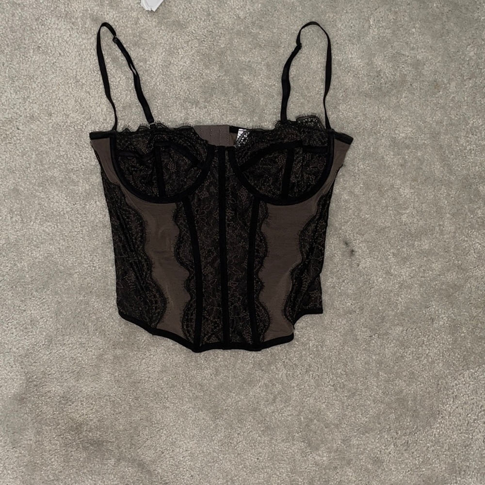 Urban Outfitters (UO) Out From Under Modern Love Corset Black Size Large